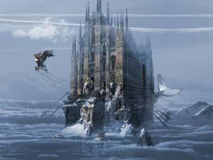 Noah's Ark or delusion of grandeur - modern surrealism prints 3d digital art poster
