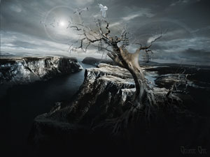 Going towards the light - modern art prints 3d digital surrealism poster