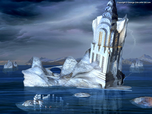 Icelander - 3D Art Fantasy Surrealism Pictures Limited Edition Prints by George Grie