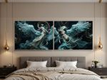 Bedroom Interior Romeo Juliet art diptych